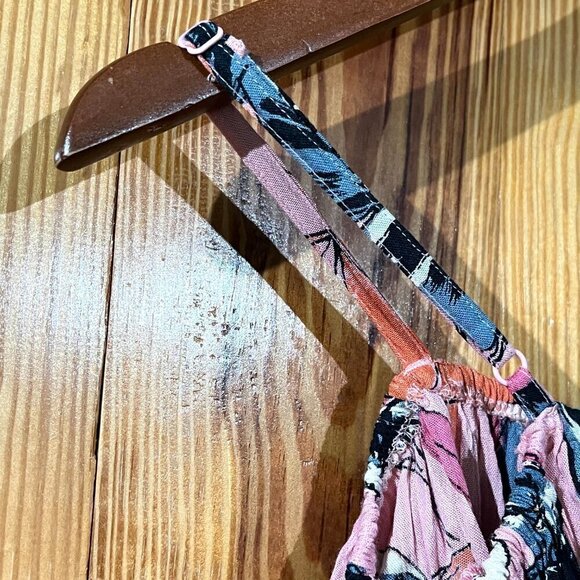 Billabong Summer Sunsets Cold Shoulder Tropical Floral Top Cover Up - Picture 4 of 12